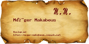 Móger Makabeus névjegykártya